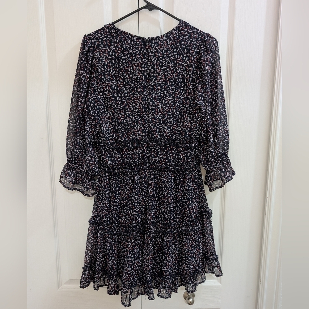 Chrysanthemum Floral Ruffle Mini Dress  - Picture 2 of 6